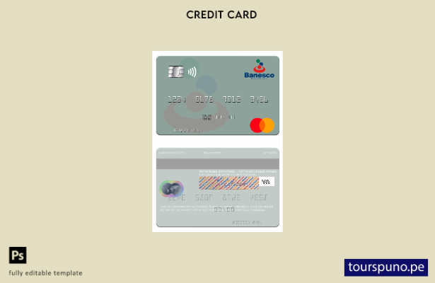 listo para imprimir Venezuela Banesco Banco Universal plantilla mastercard